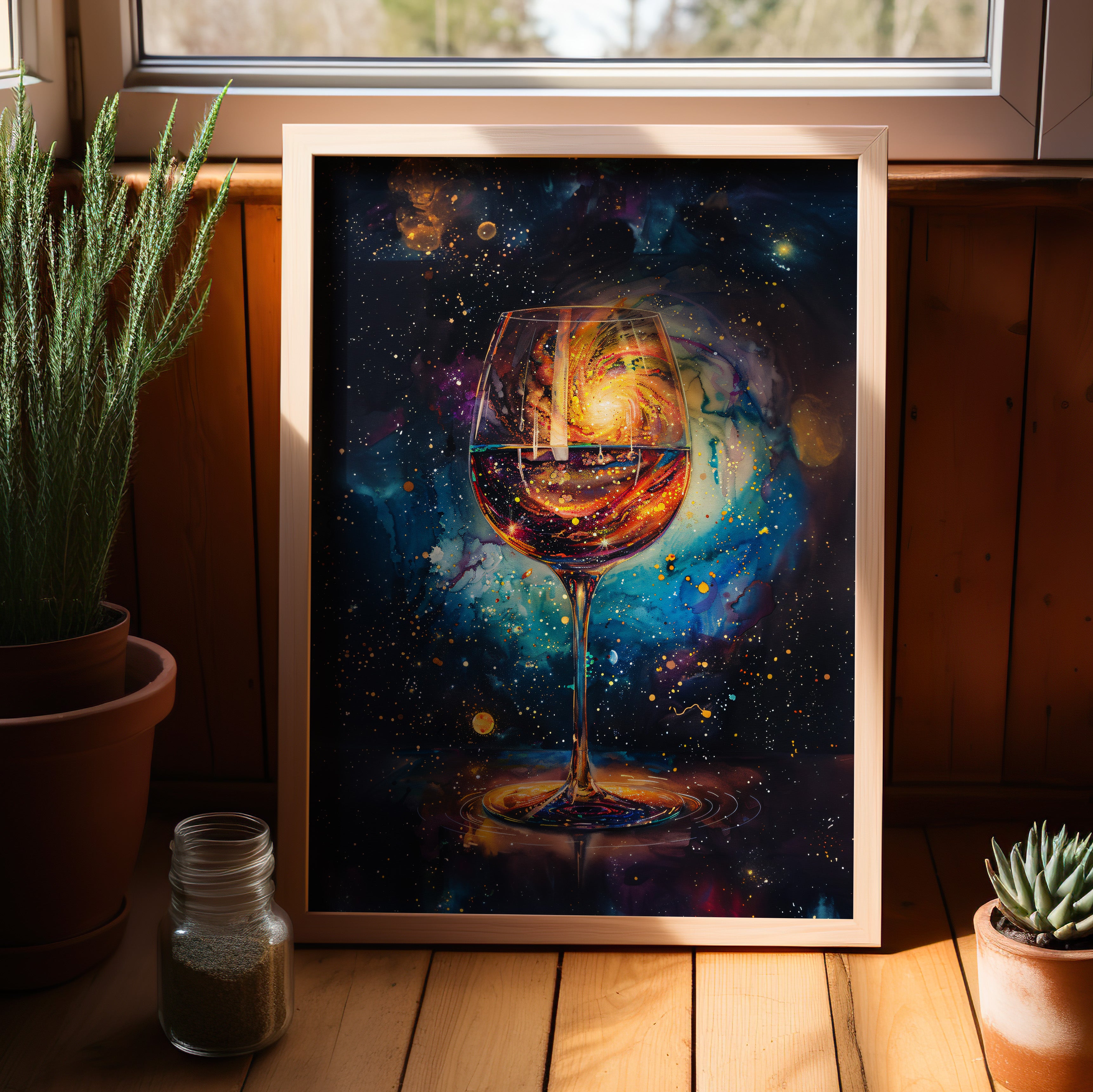 Cosmic Swirl in Wine Glass