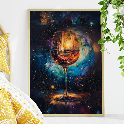 Cosmic Swirl in Wine Glass