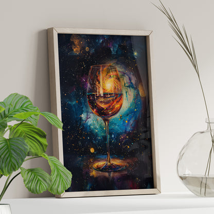 Cosmic Swirl in Wine Glass