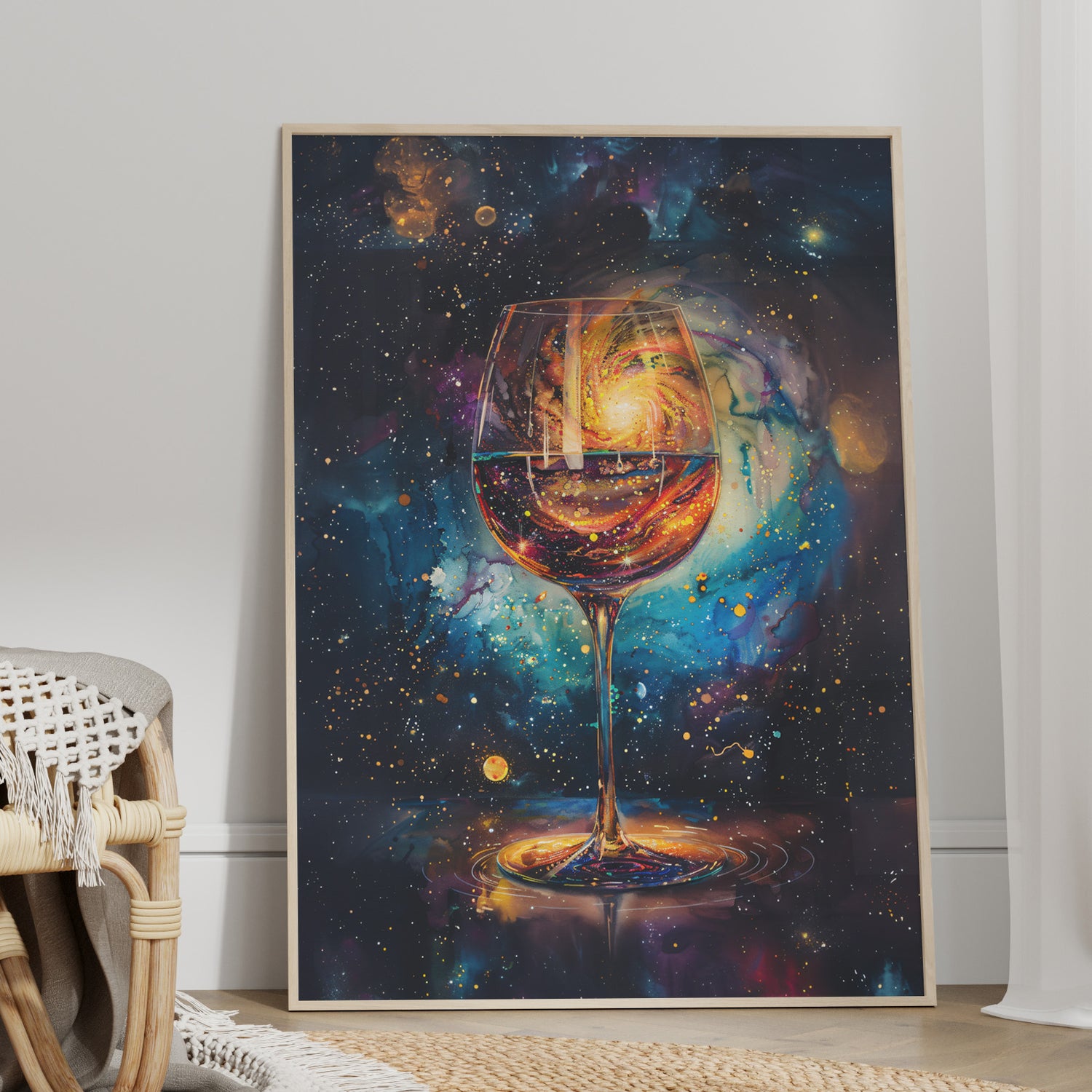 Cosmic Swirl in Wine Glass