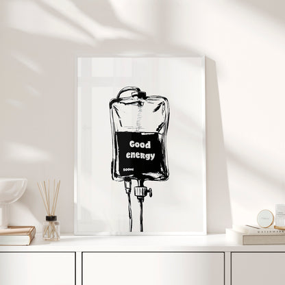 Framed Paper Print - Good Energy IV Bag