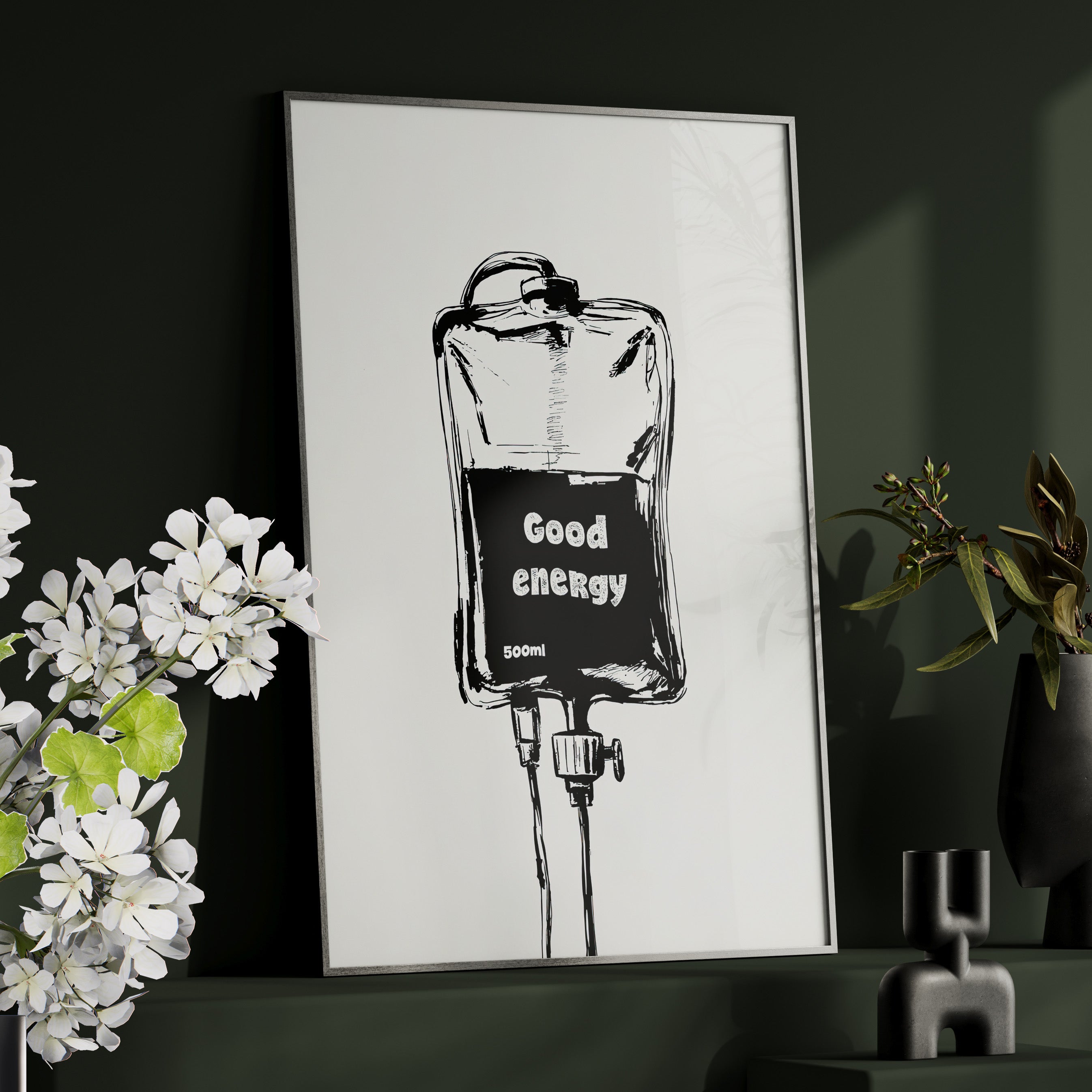 Framed Paper Print - Good Energy IV Bag