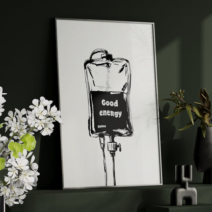 Framed Paper Print - Good Energy IV Bag