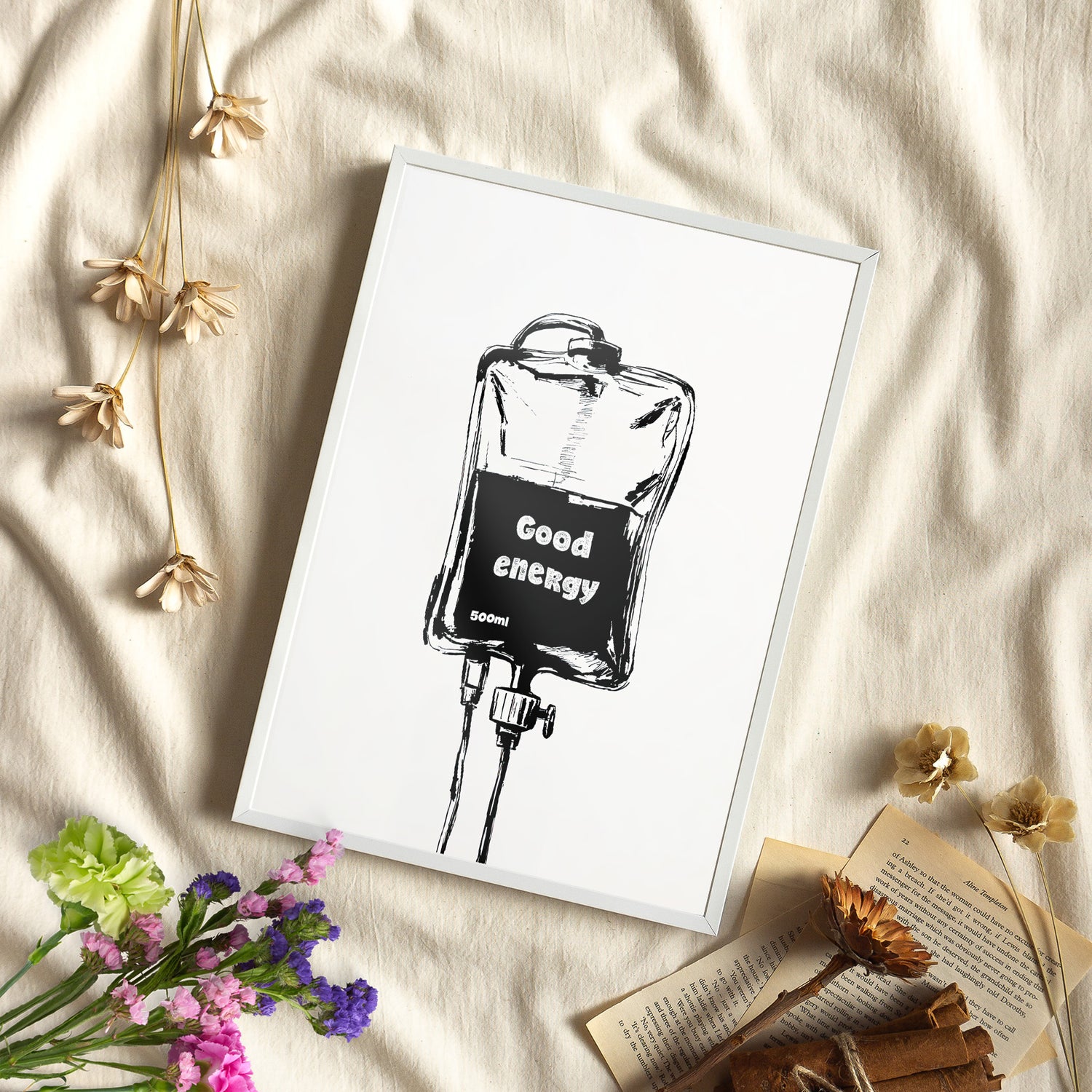 Framed Paper Print - Good Energy IV Bag