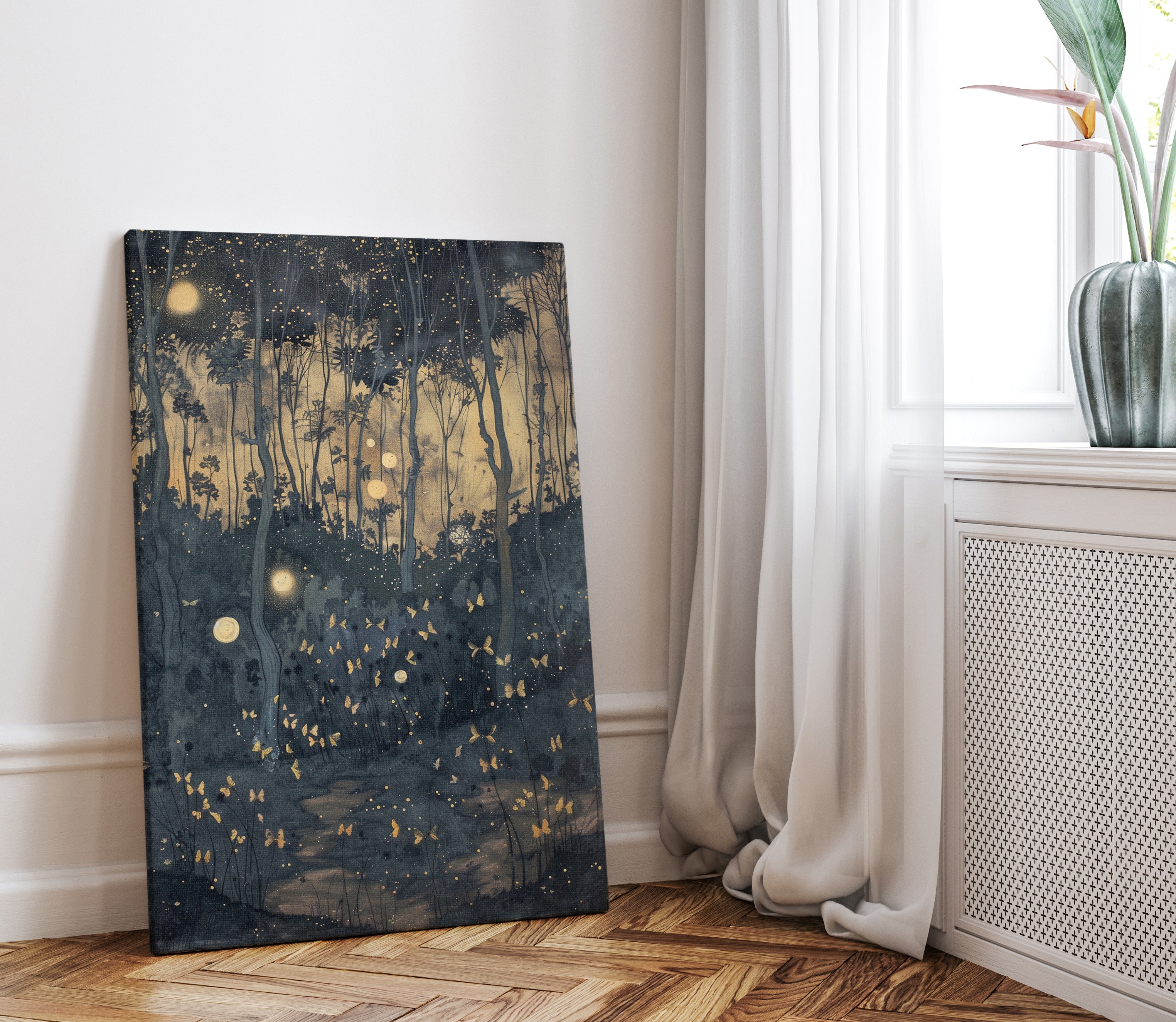 .75&quot; Matte Canvas - Golden Firefly Nightscape