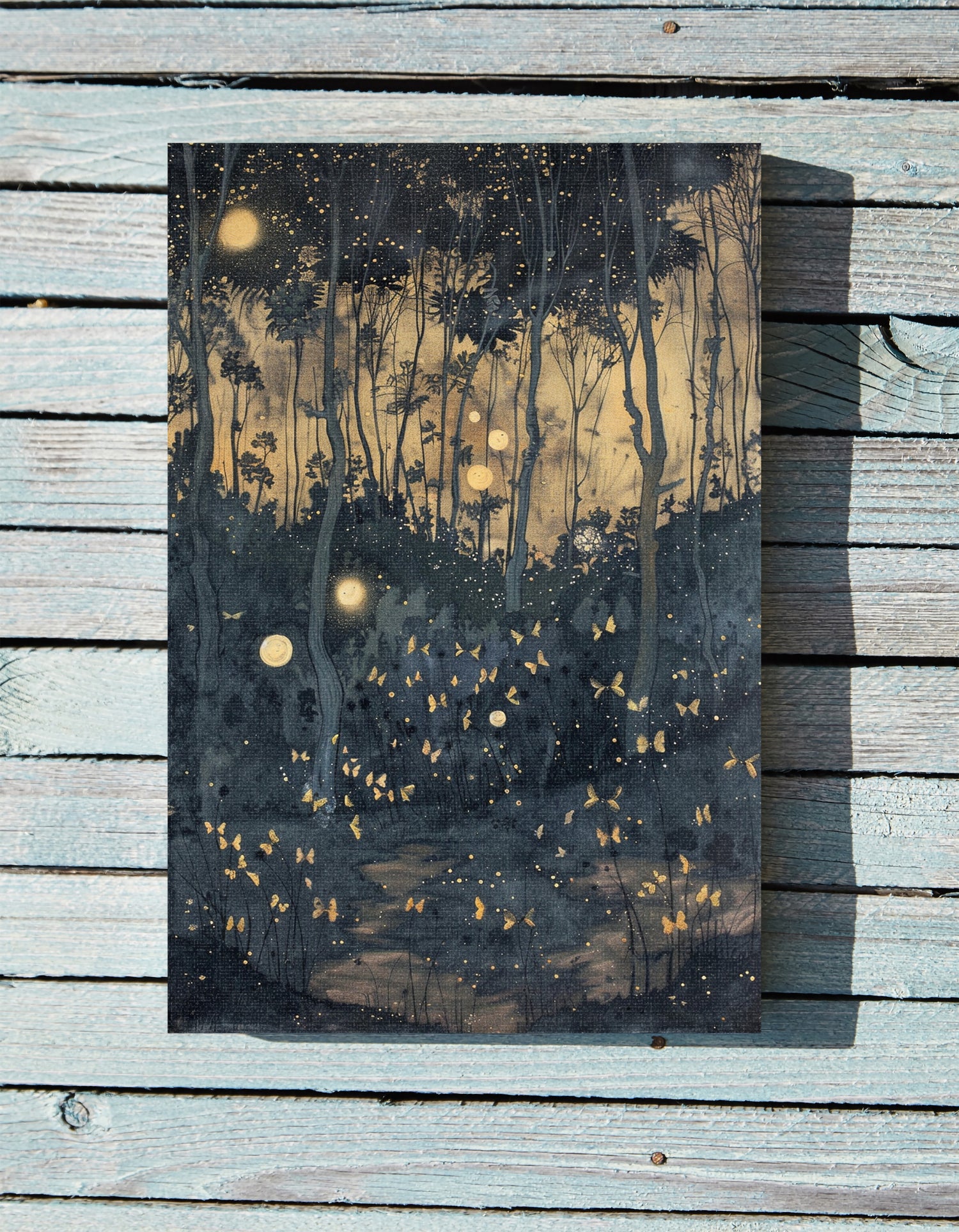 .75&quot; Matte Canvas - Golden Firefly Nightscape