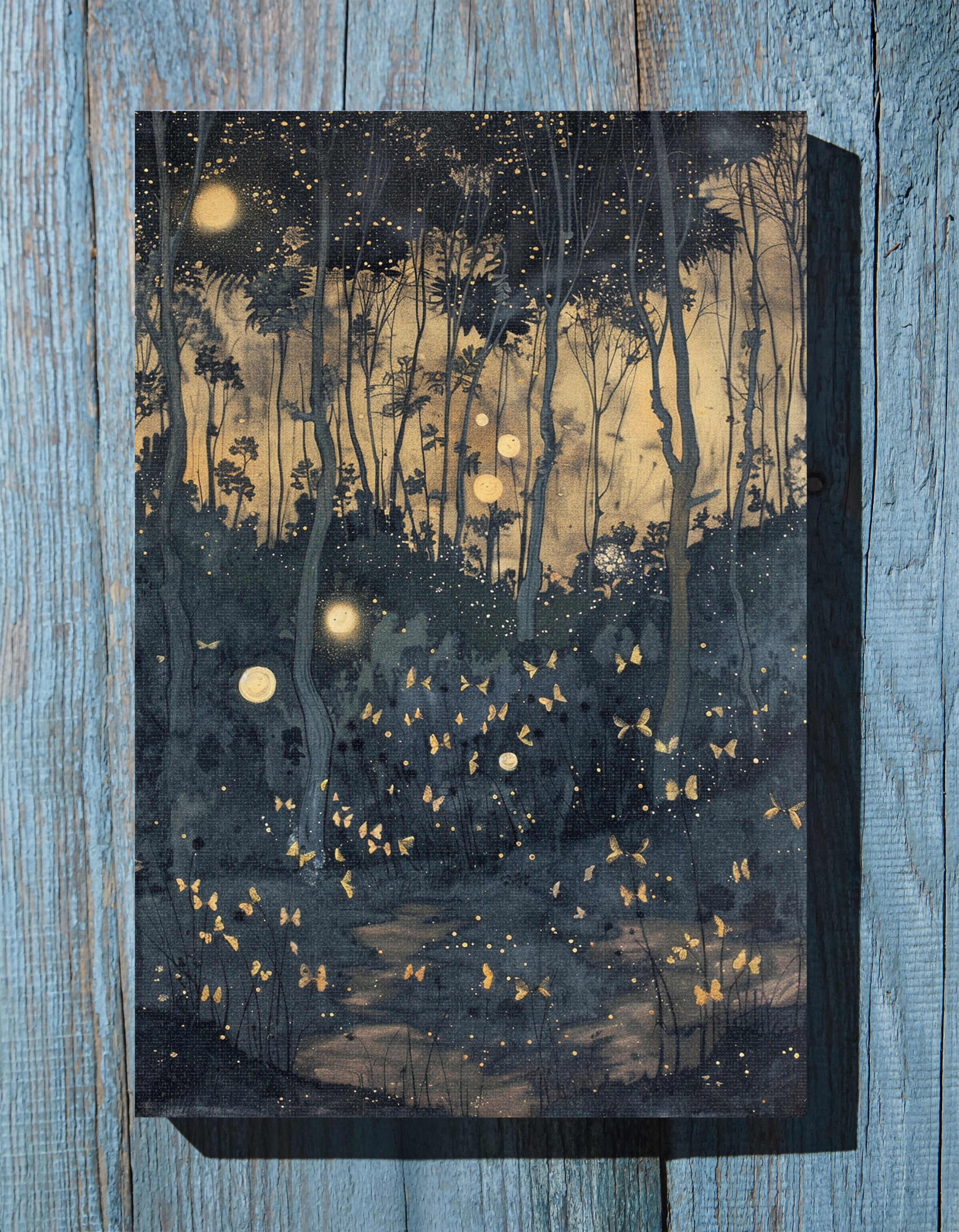 .75&quot; Matte Canvas - Golden Firefly Nightscape