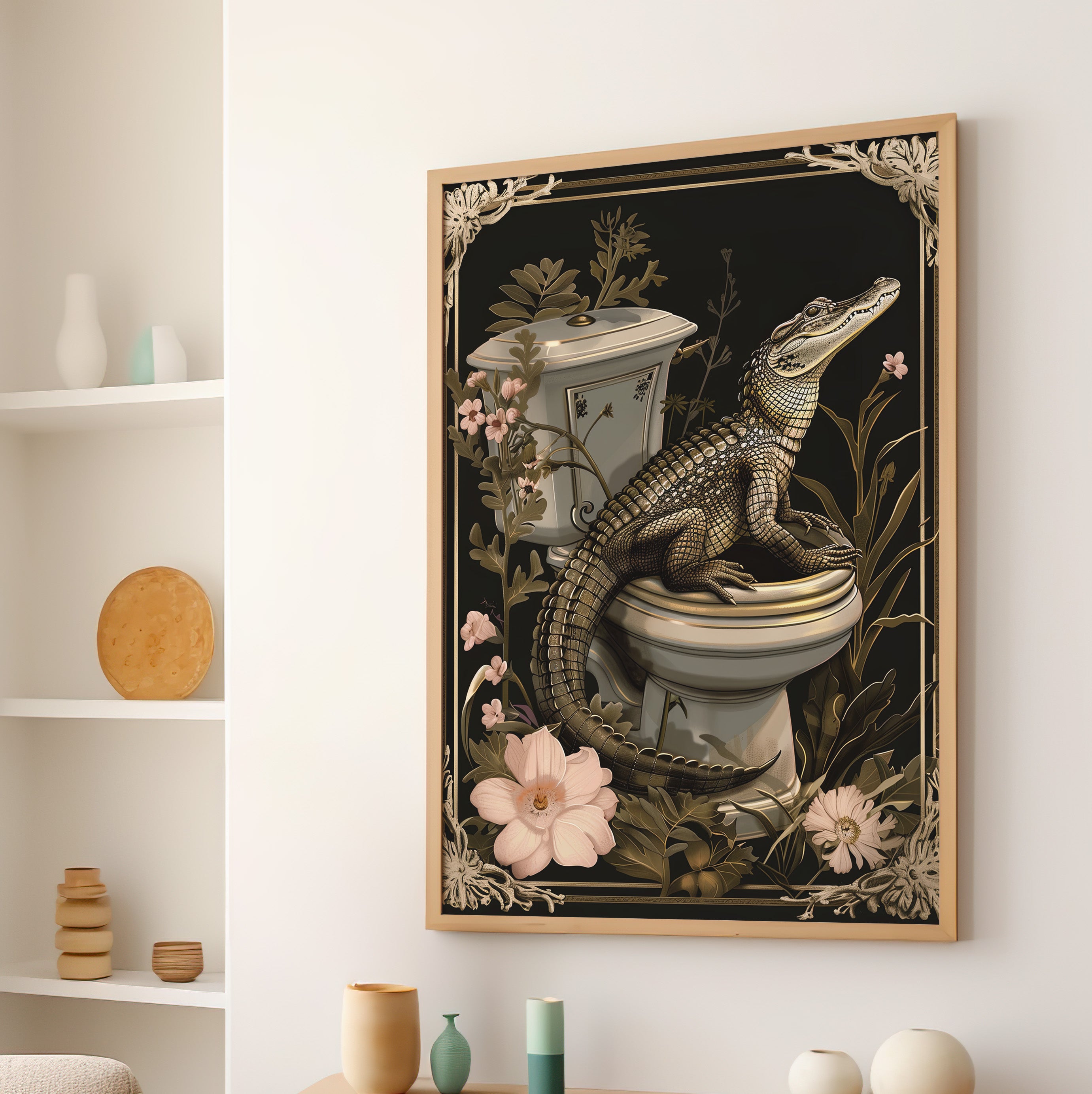 Toilet Gator Floral Surprise