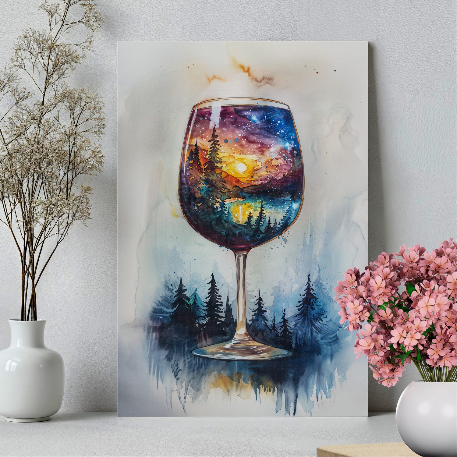 .75&quot; Matte Canvas - Galaxy Within the Wine Glass