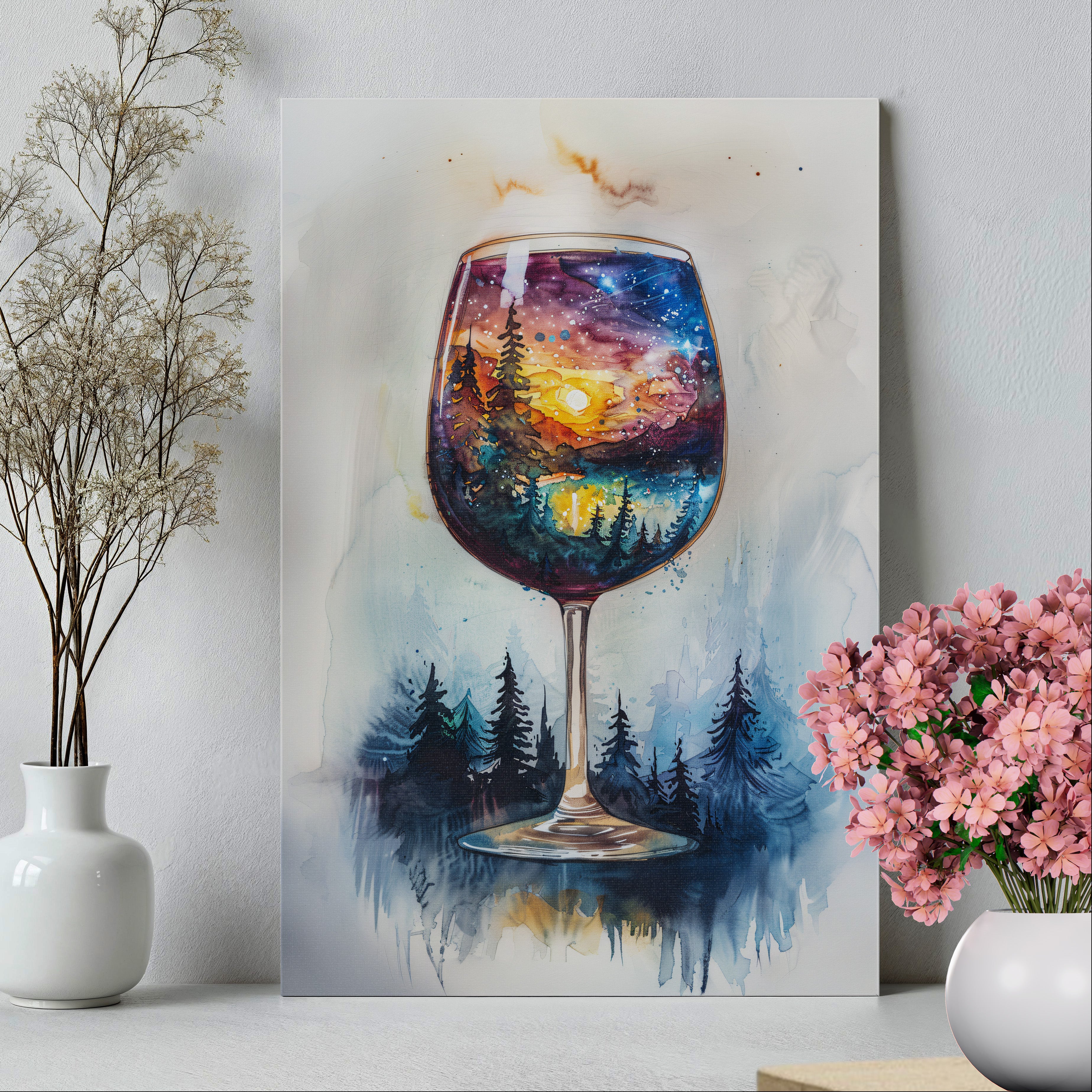 .75&quot; Matte Canvas - Galaxy Within the Wine Glass