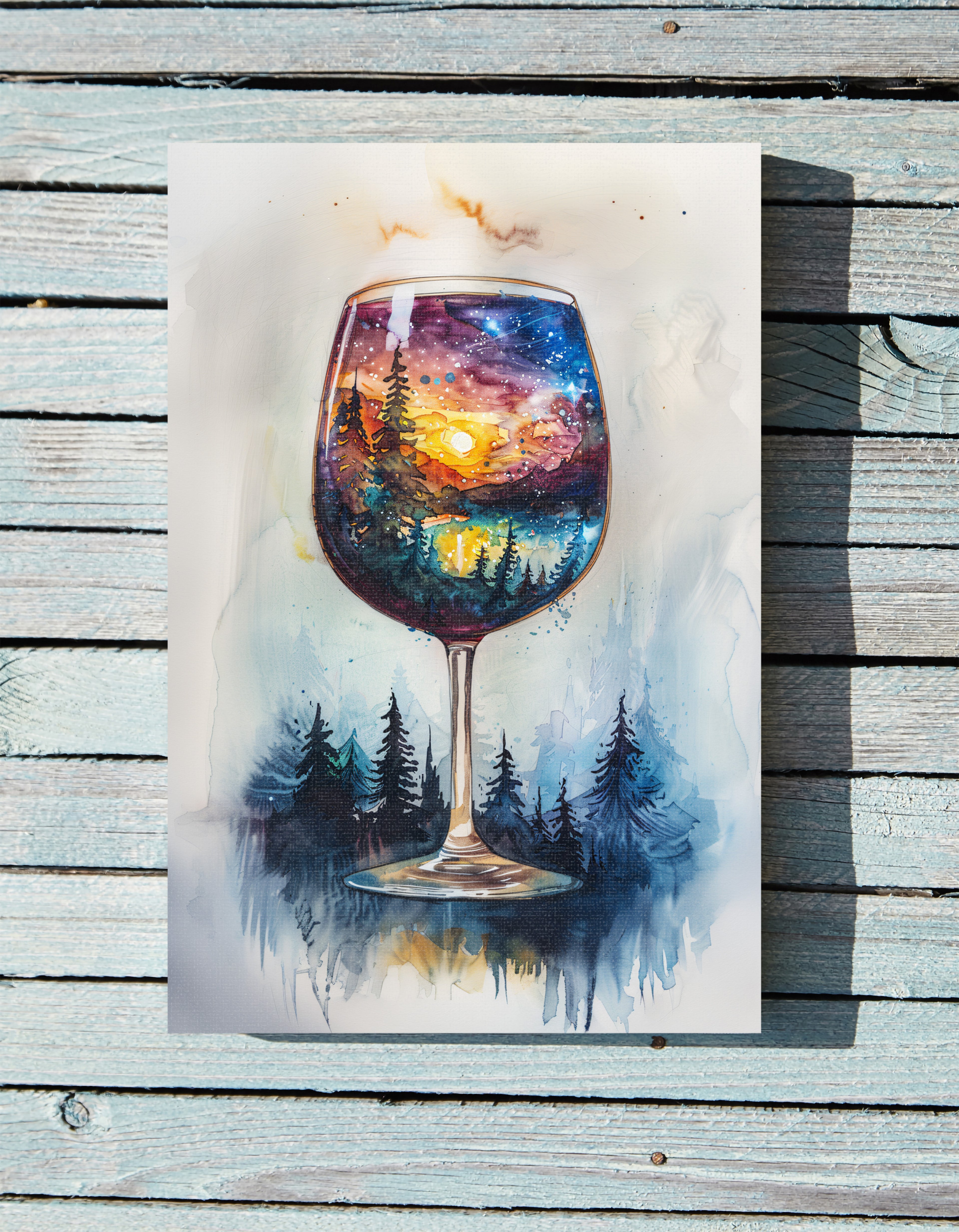 .75&quot; Matte Canvas - Galaxy Within the Wine Glass