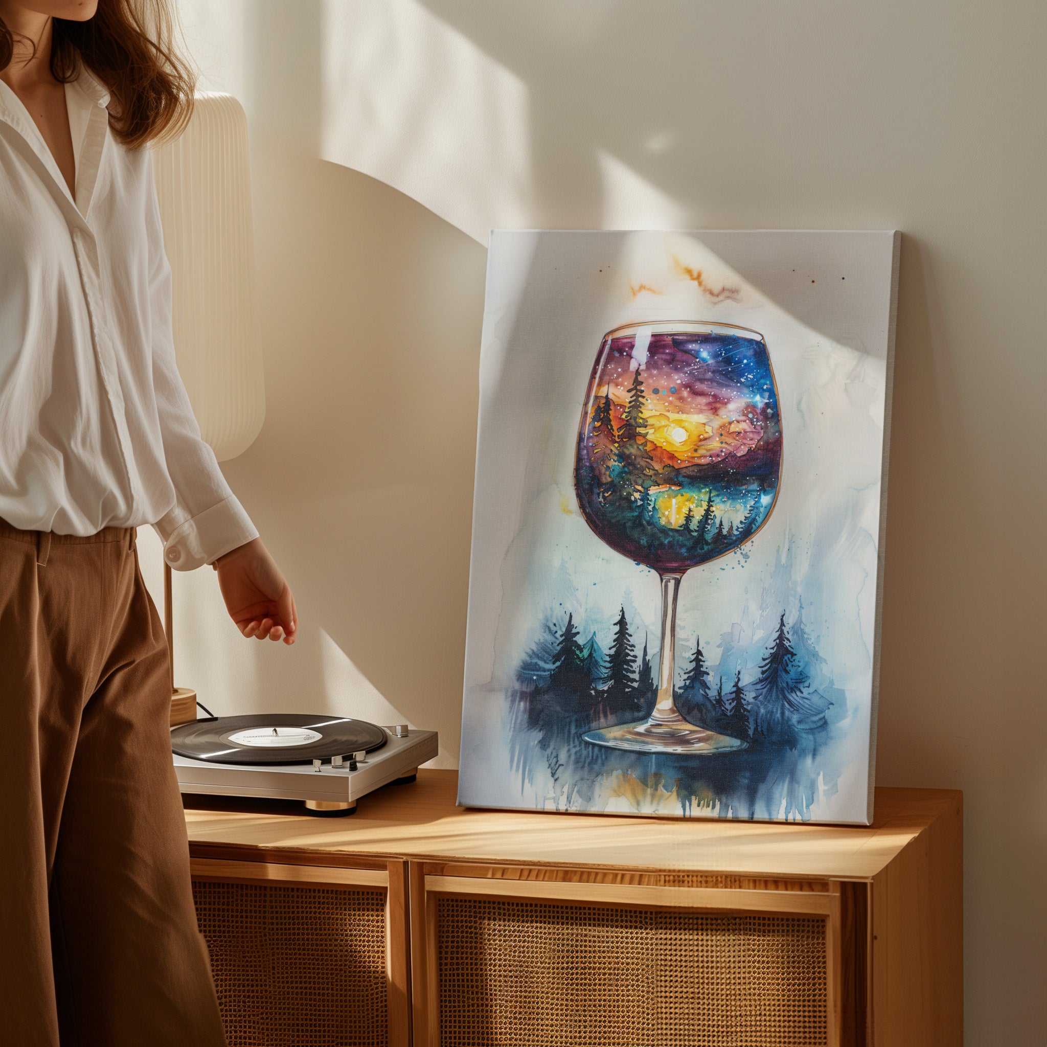 .75&quot; Matte Canvas - Galaxy Within the Wine Glass