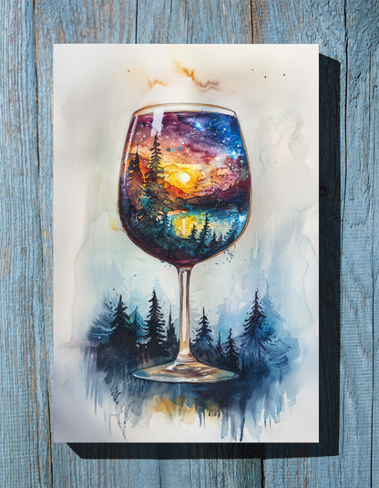 .75&quot; Matte Canvas - Galaxy Within the Wine Glass