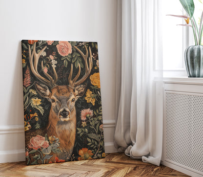 .75&quot; Matte Canvas - Floral Deer Majesty