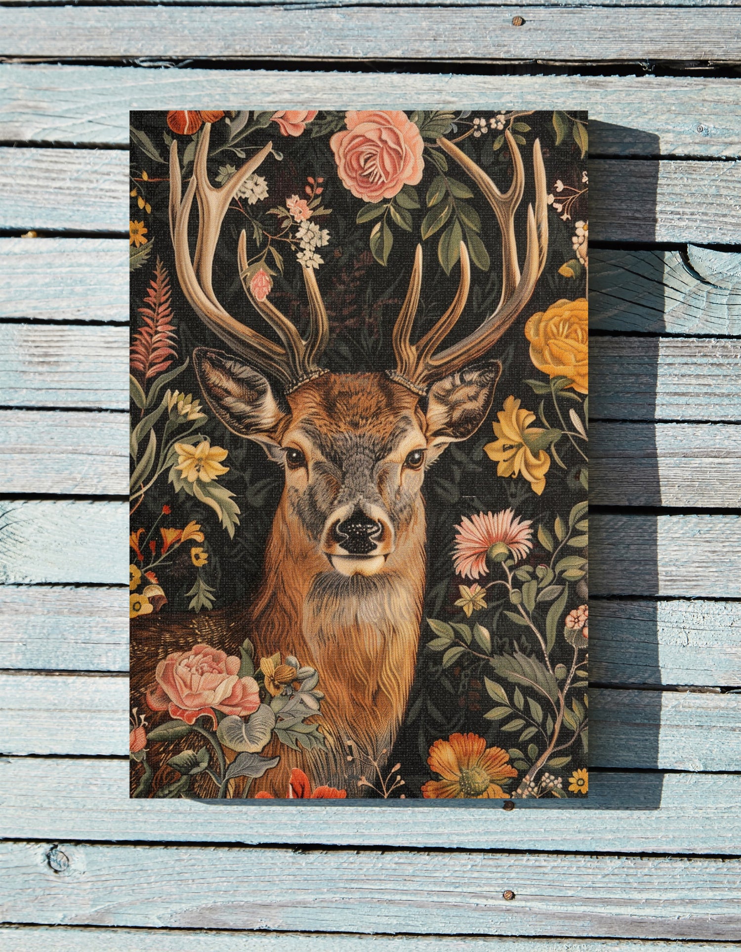 .75&quot; Matte Canvas - Floral Deer Majesty