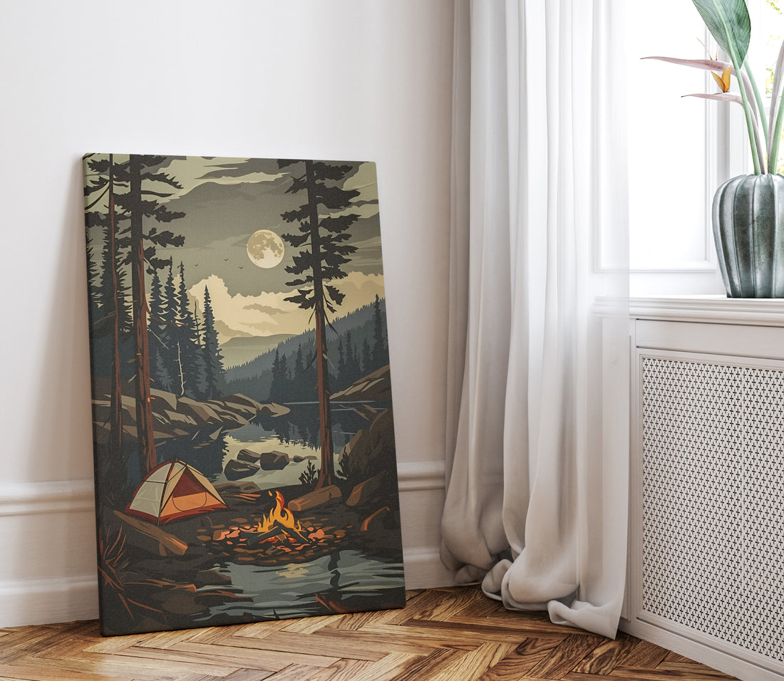 1.25" Matte Canvas - Moonlit Campfire Escape
