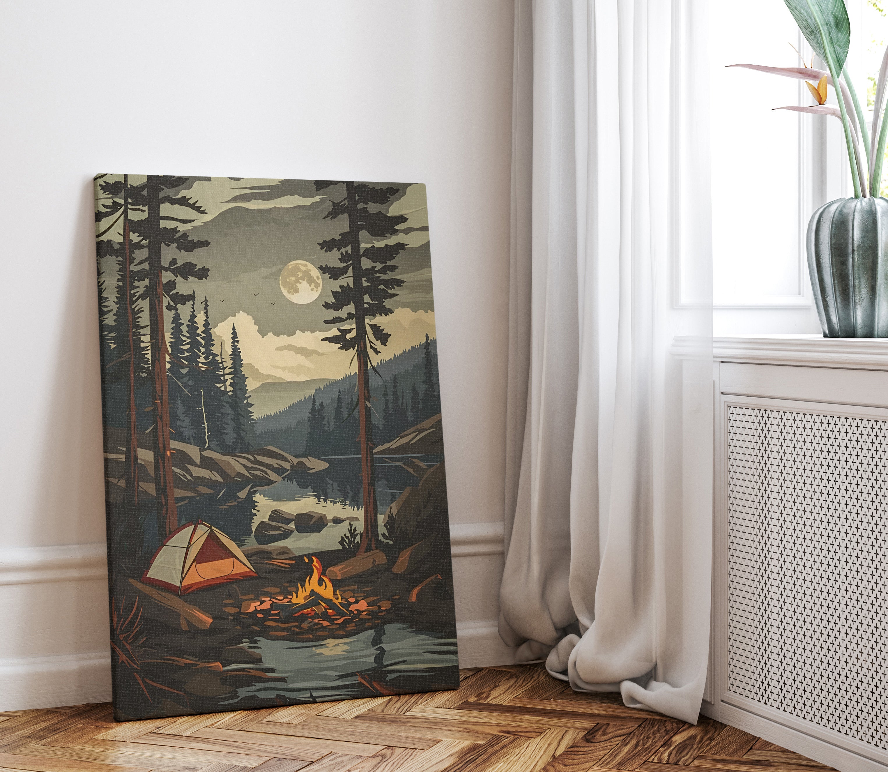 .75" Matte Canvas - Moonlit Campfire Escape