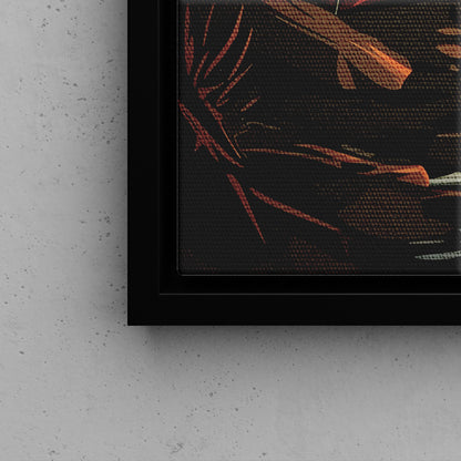 Framed Canvas - Moonlit Campfire Escape