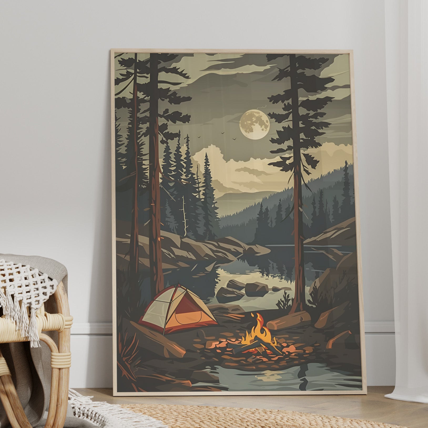 Moonlit Campfire Escape