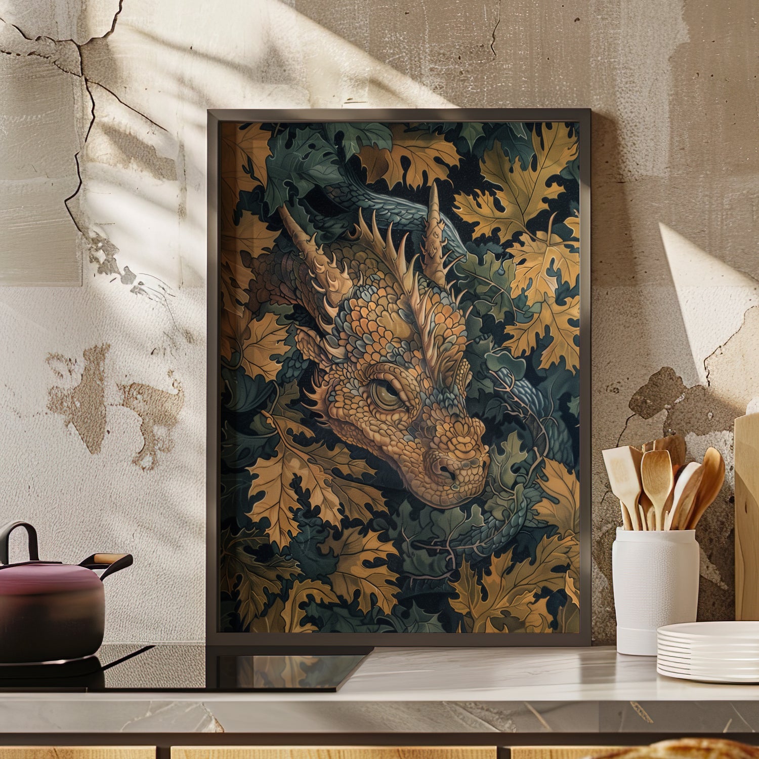 Framed Paper Print - Enchanted Forest Dragon