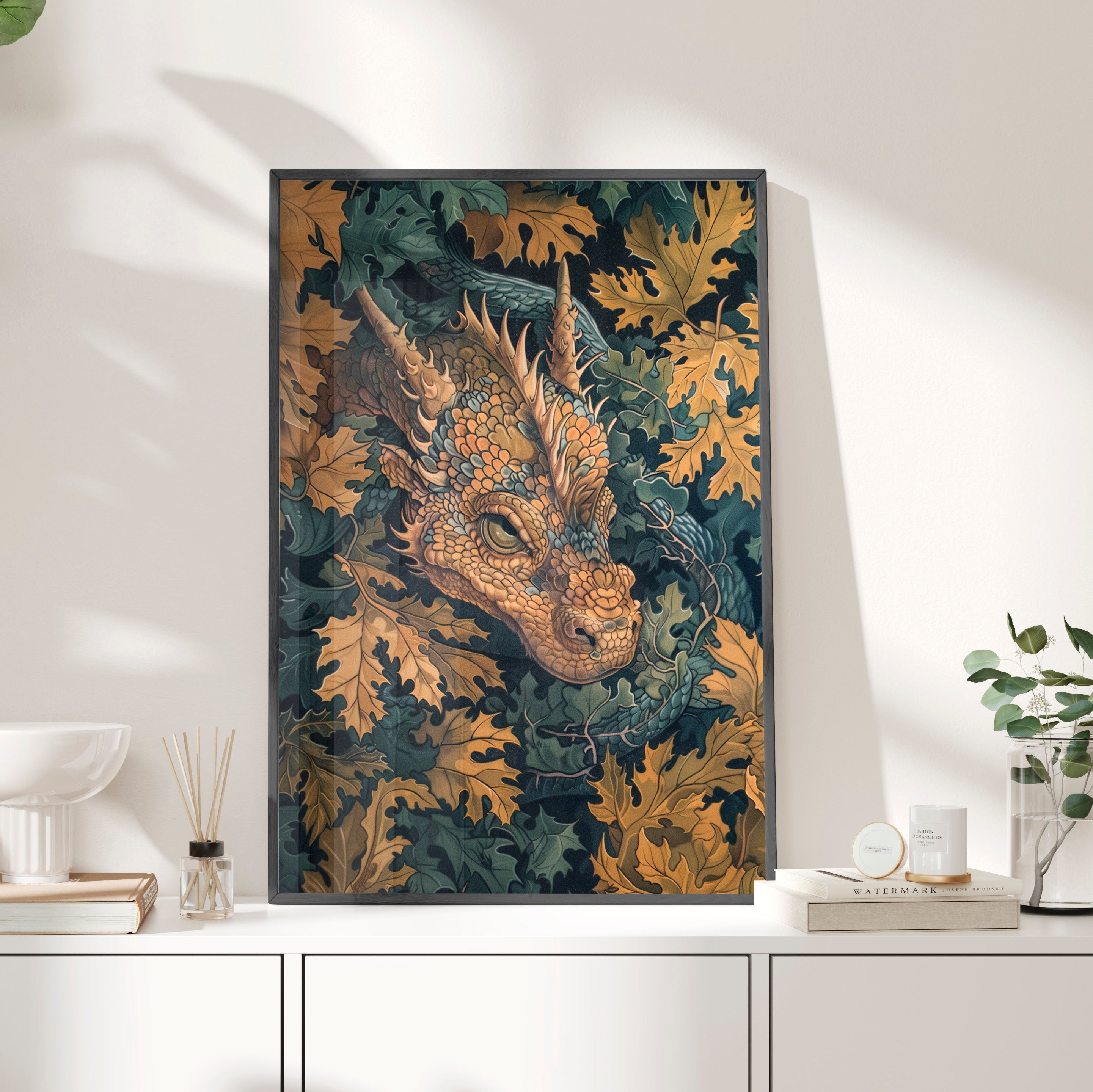 Framed Paper Print - Enchanted Forest Dragon