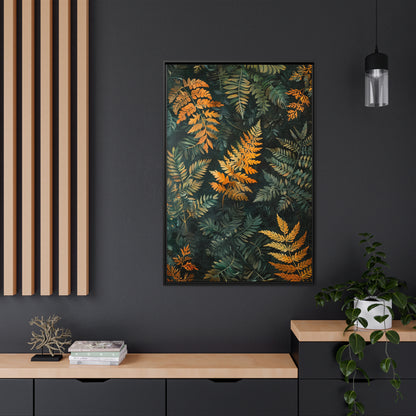 Framed Canvas - Golden Fern Elegance
