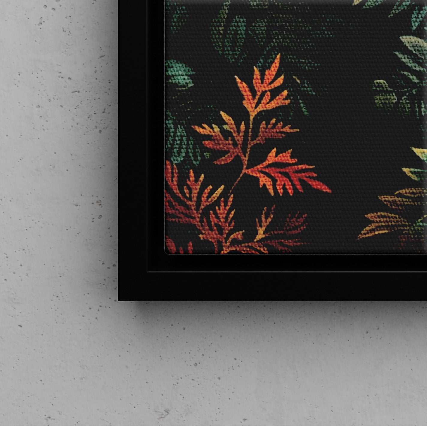 Framed Canvas - Golden Fern Elegance