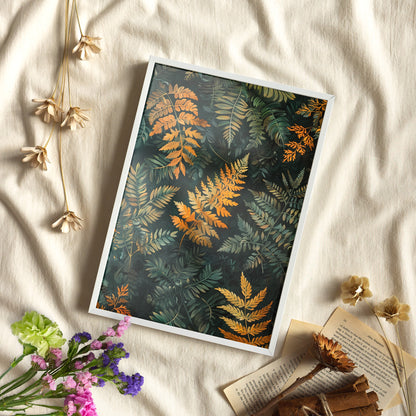 Framed Paper Print - Golden Fern Elegance