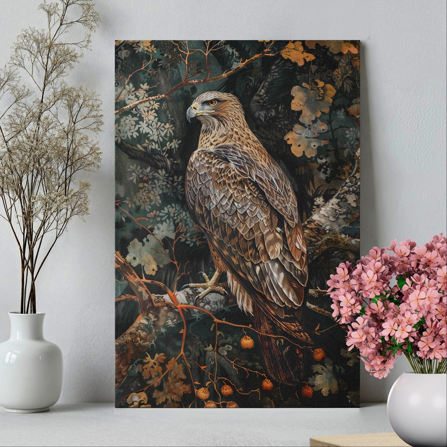 1.25" Matte Canvas - Majestic Hawk in Autumn