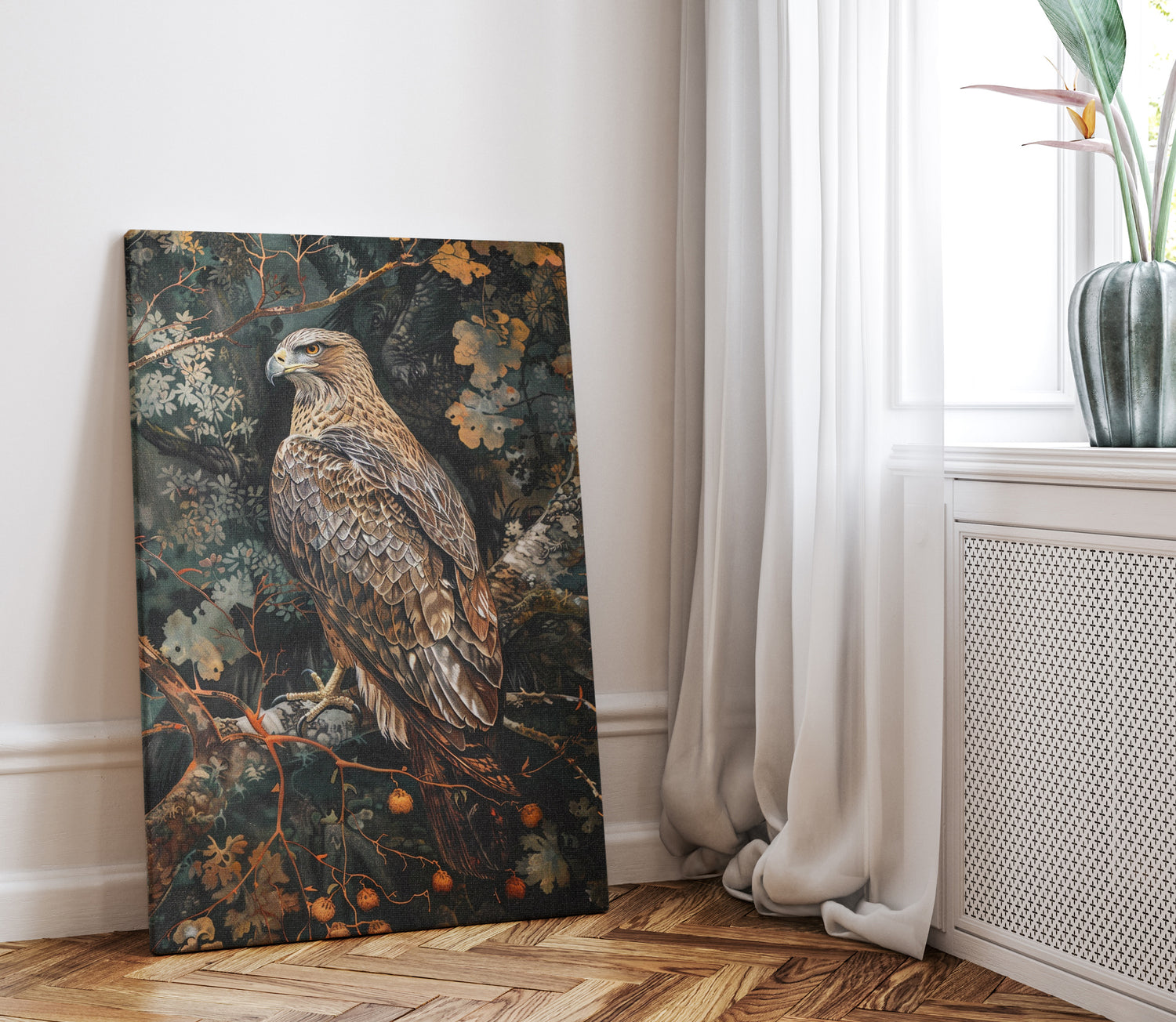 1.25" Matte Canvas - Majestic Hawk in Autumn