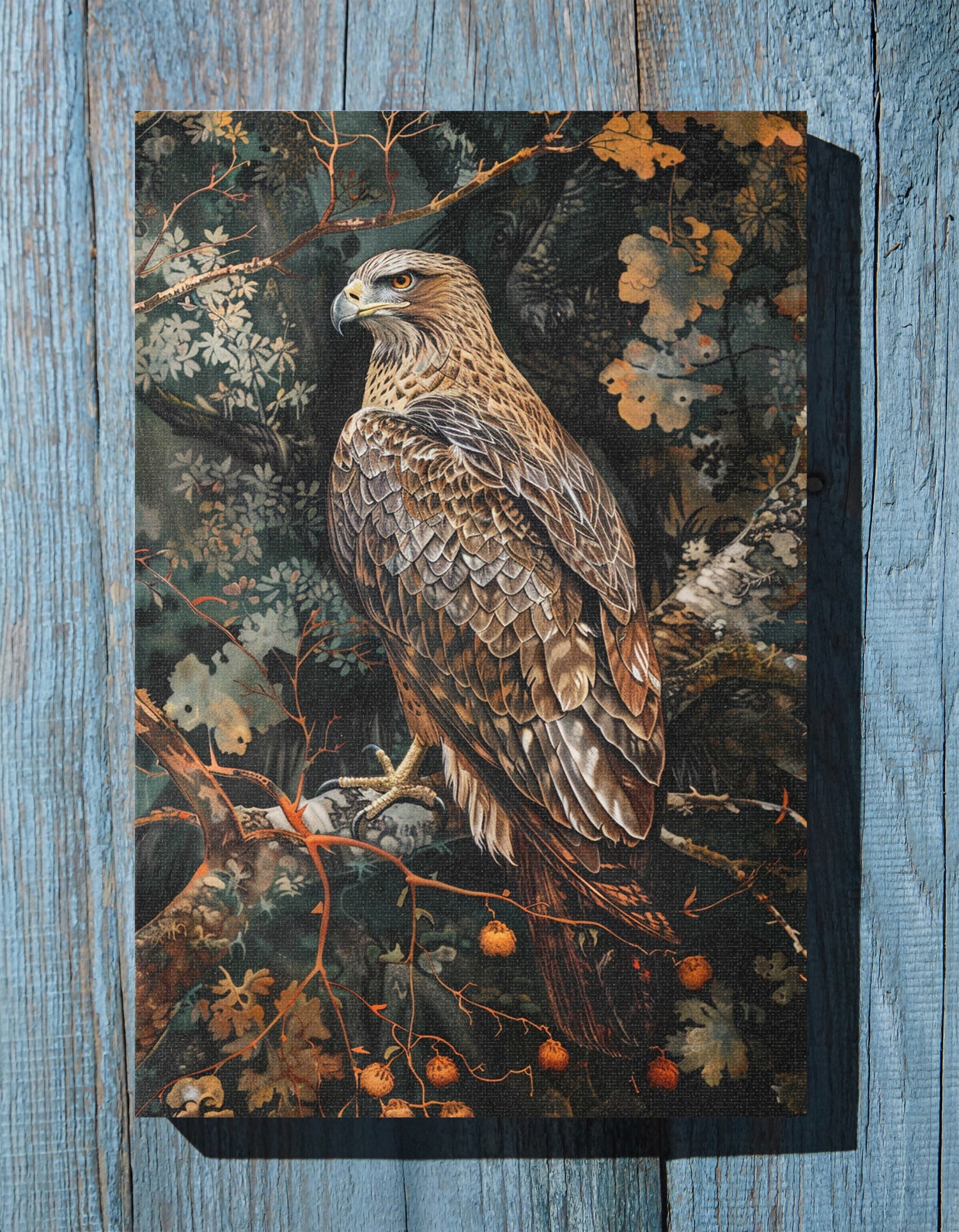 1.25" Matte Canvas - Majestic Hawk in Autumn