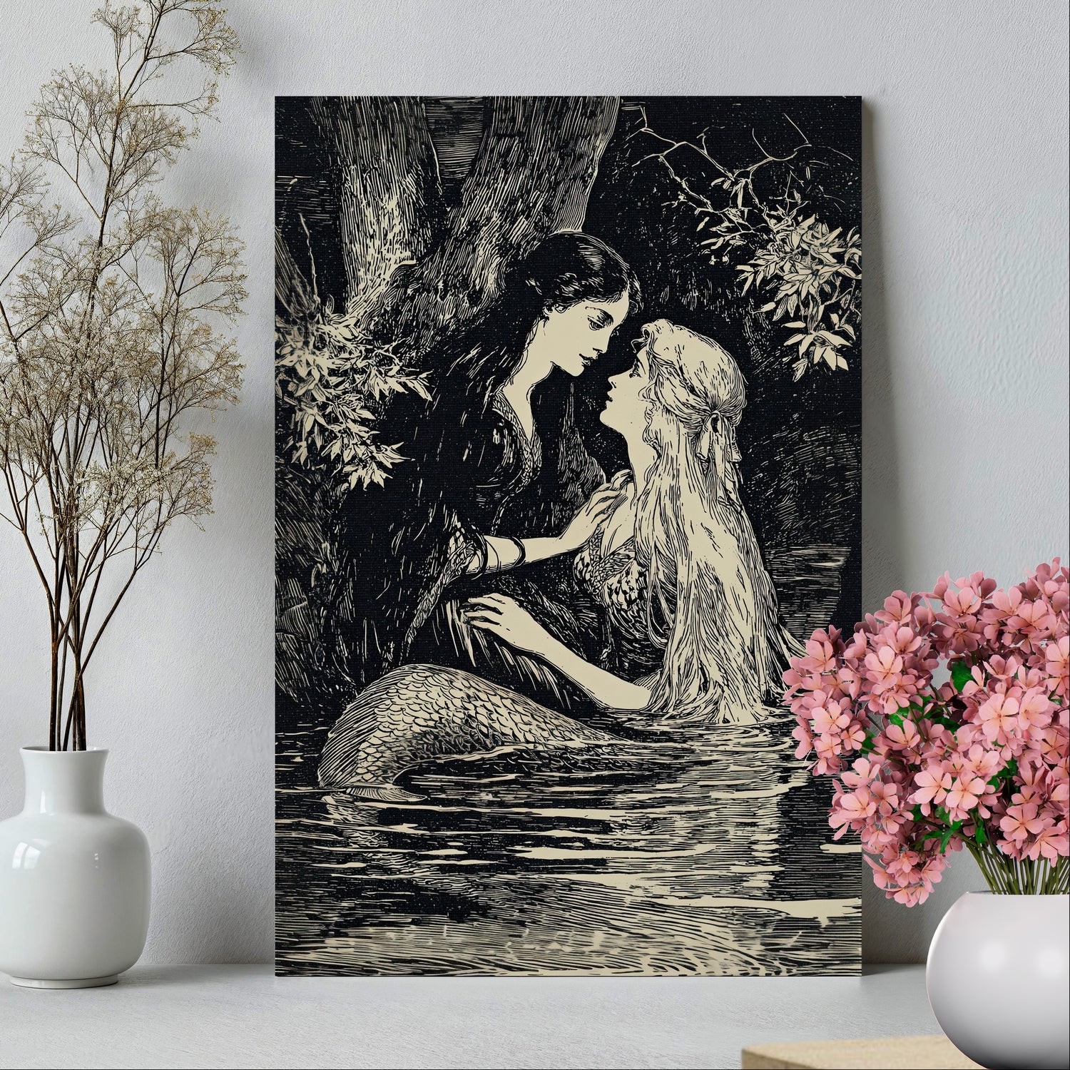 .75" Matte Canvas - Mermaid Fairy Midnight Kiss