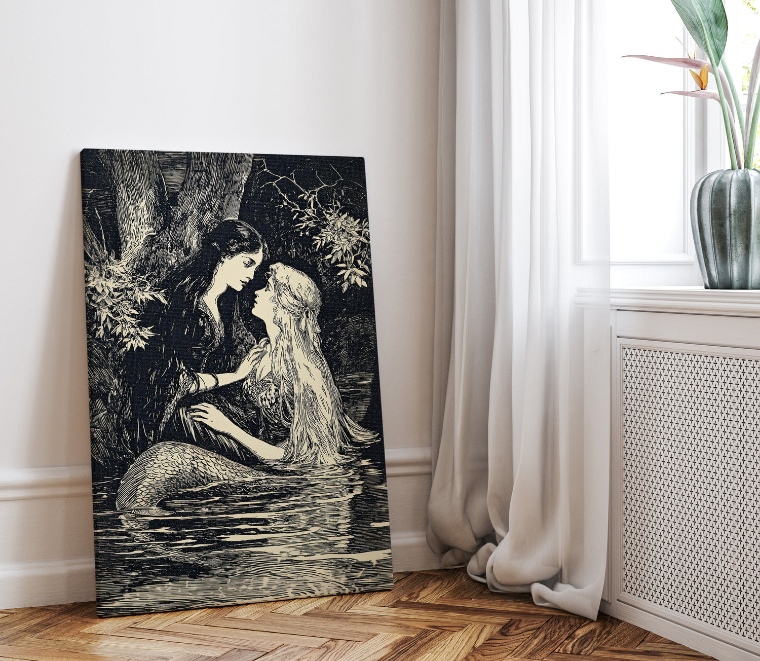.75" Matte Canvas - Mermaid Fairy Midnight Kiss