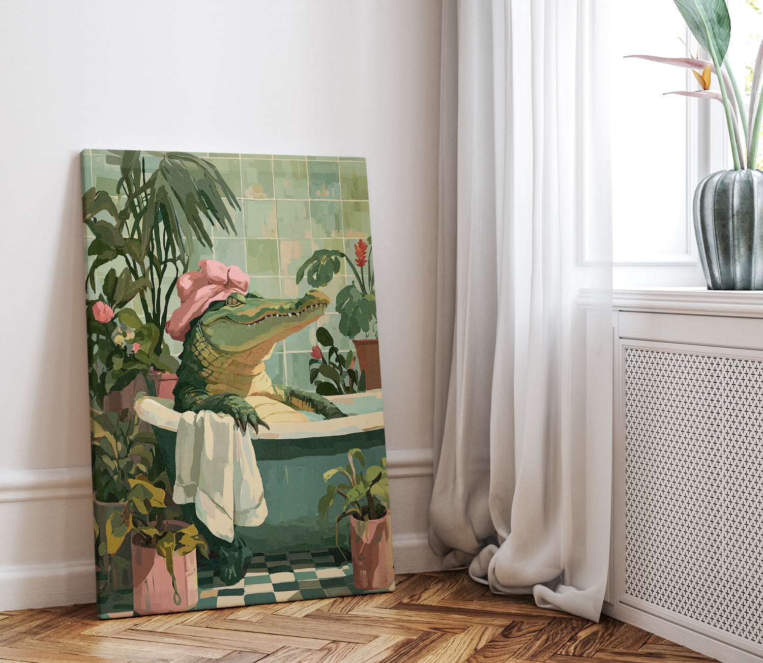 .75" Matte Canvas - Bathtub Alligator Spa Day