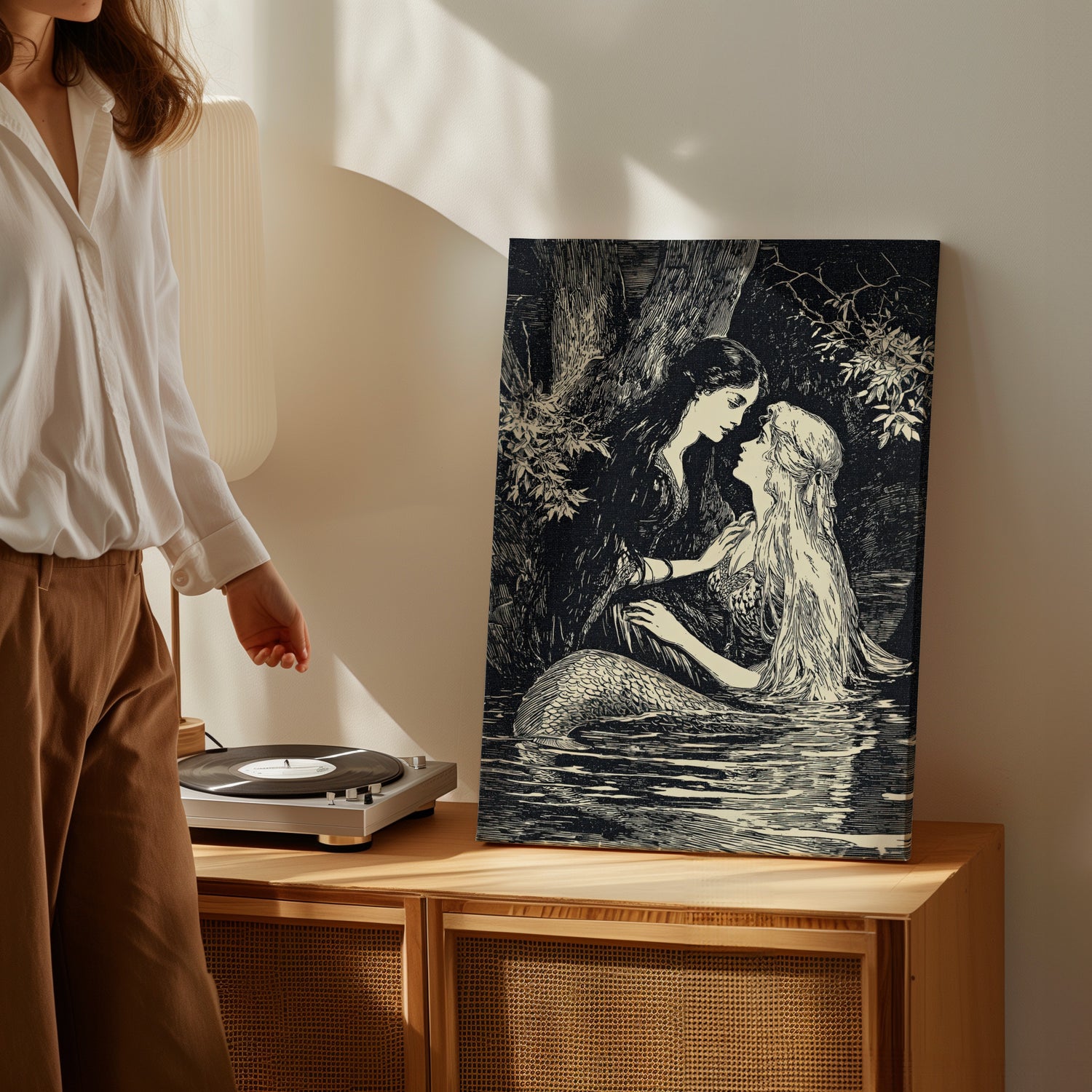.75" Matte Canvas - Mermaid Fairy Midnight Kiss