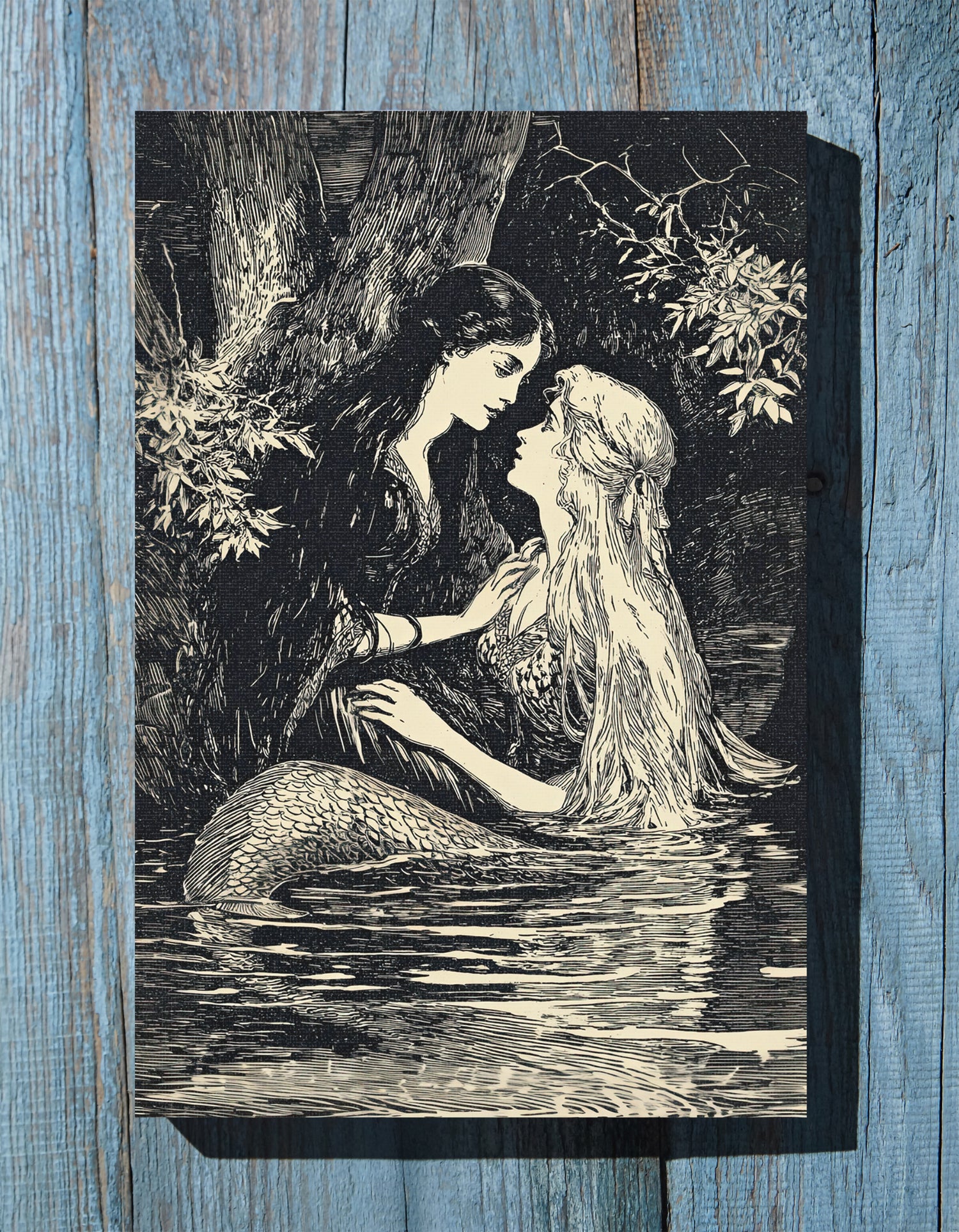 .75" Matte Canvas - Mermaid Fairy Midnight Kiss