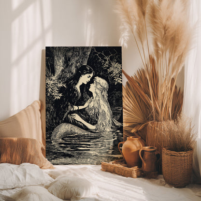 .75" Matte Canvas - Mermaid Fairy Midnight Kiss