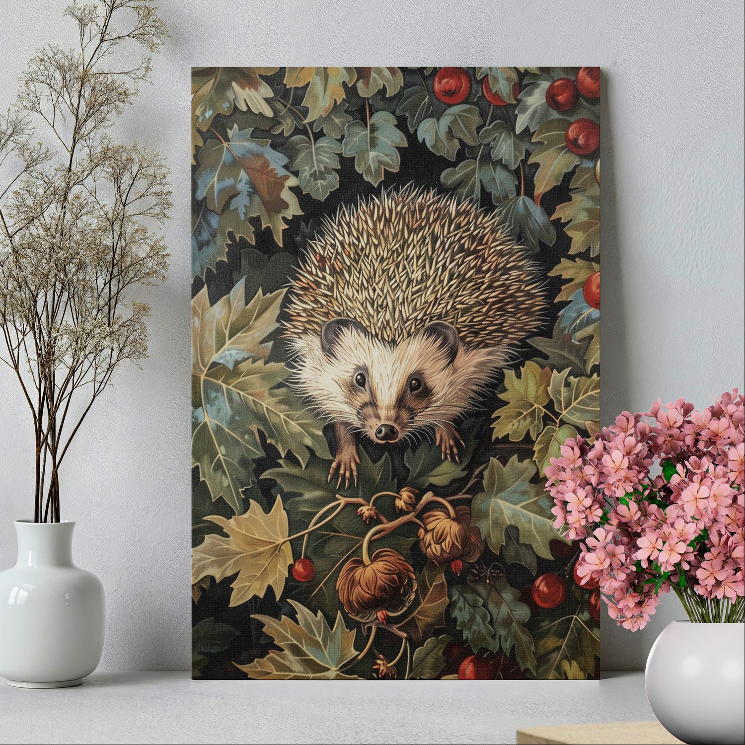 .75" Matte Canvas - Woodland Hedgehog Hideaway