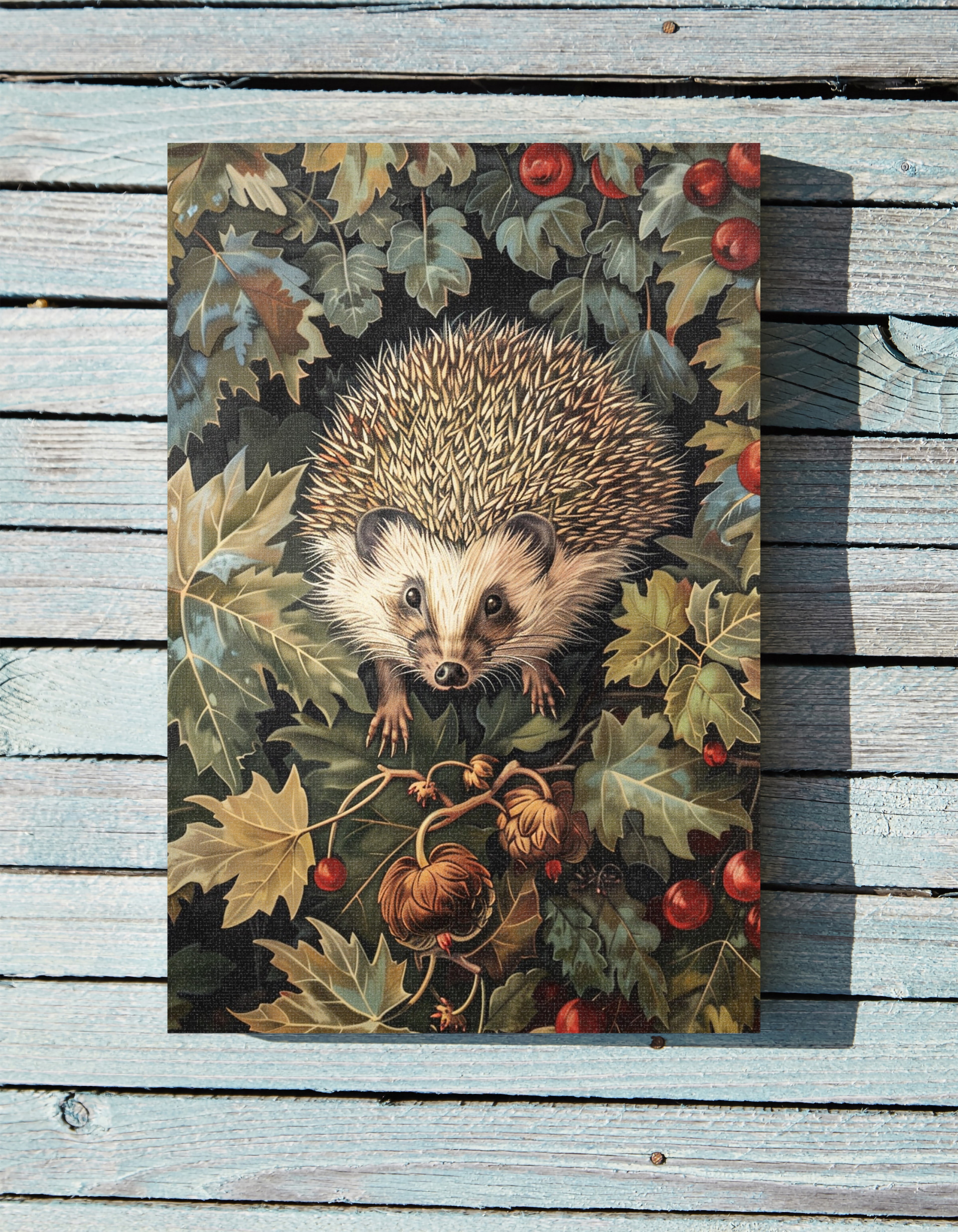 .75" Matte Canvas - Woodland Hedgehog Hideaway