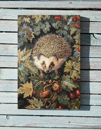 .75" Matte Canvas - Woodland Hedgehog Hideaway