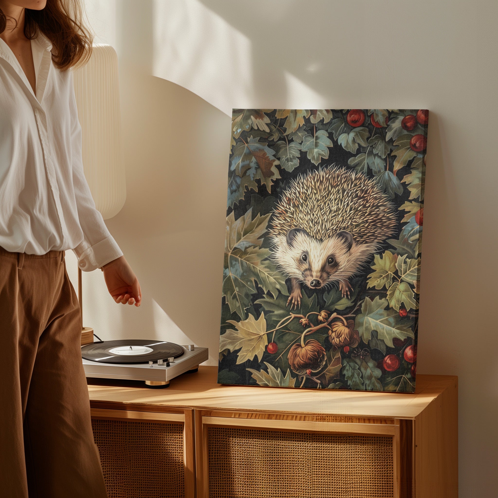 .75" Matte Canvas - Woodland Hedgehog Hideaway