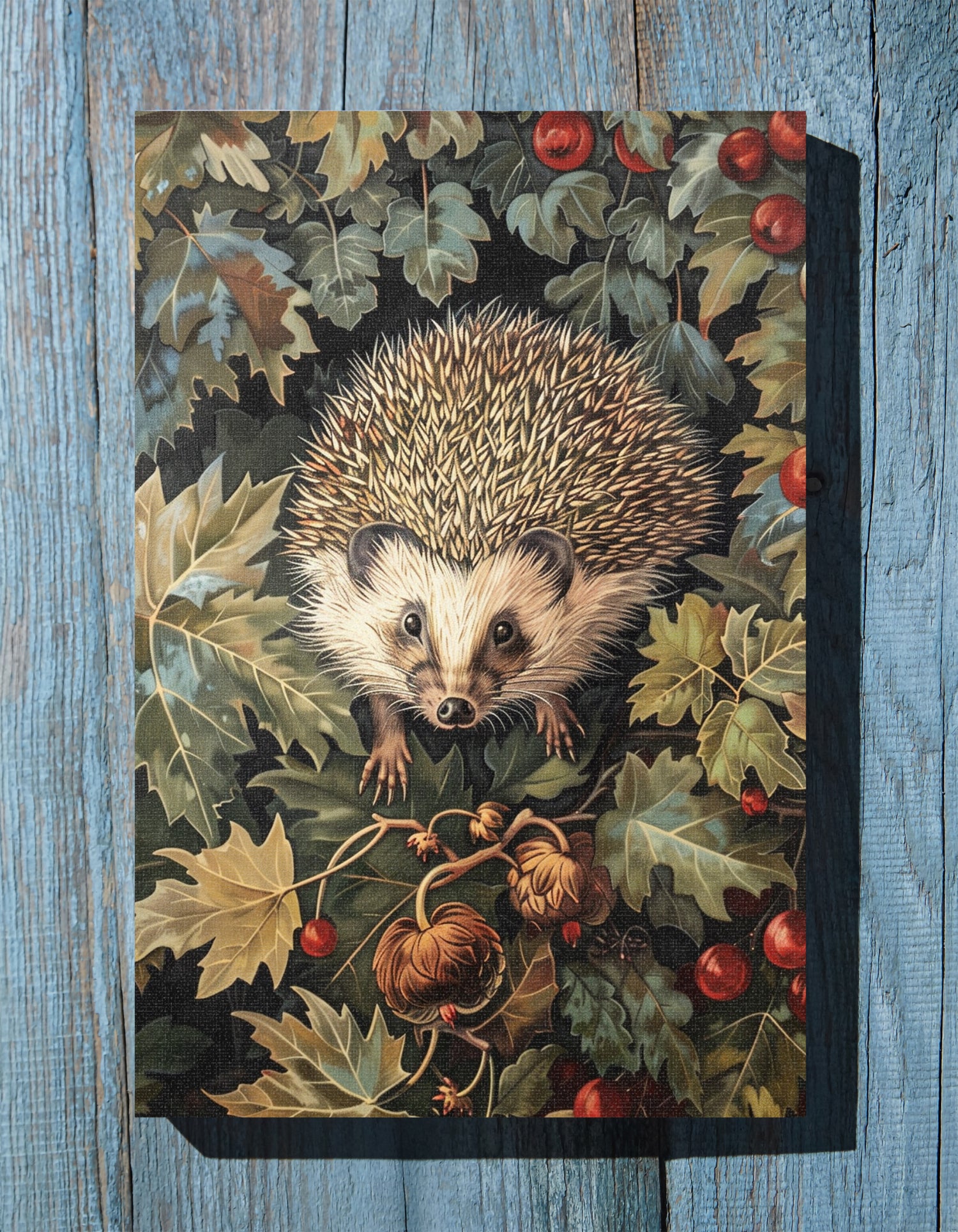 .75" Matte Canvas - Woodland Hedgehog Hideaway