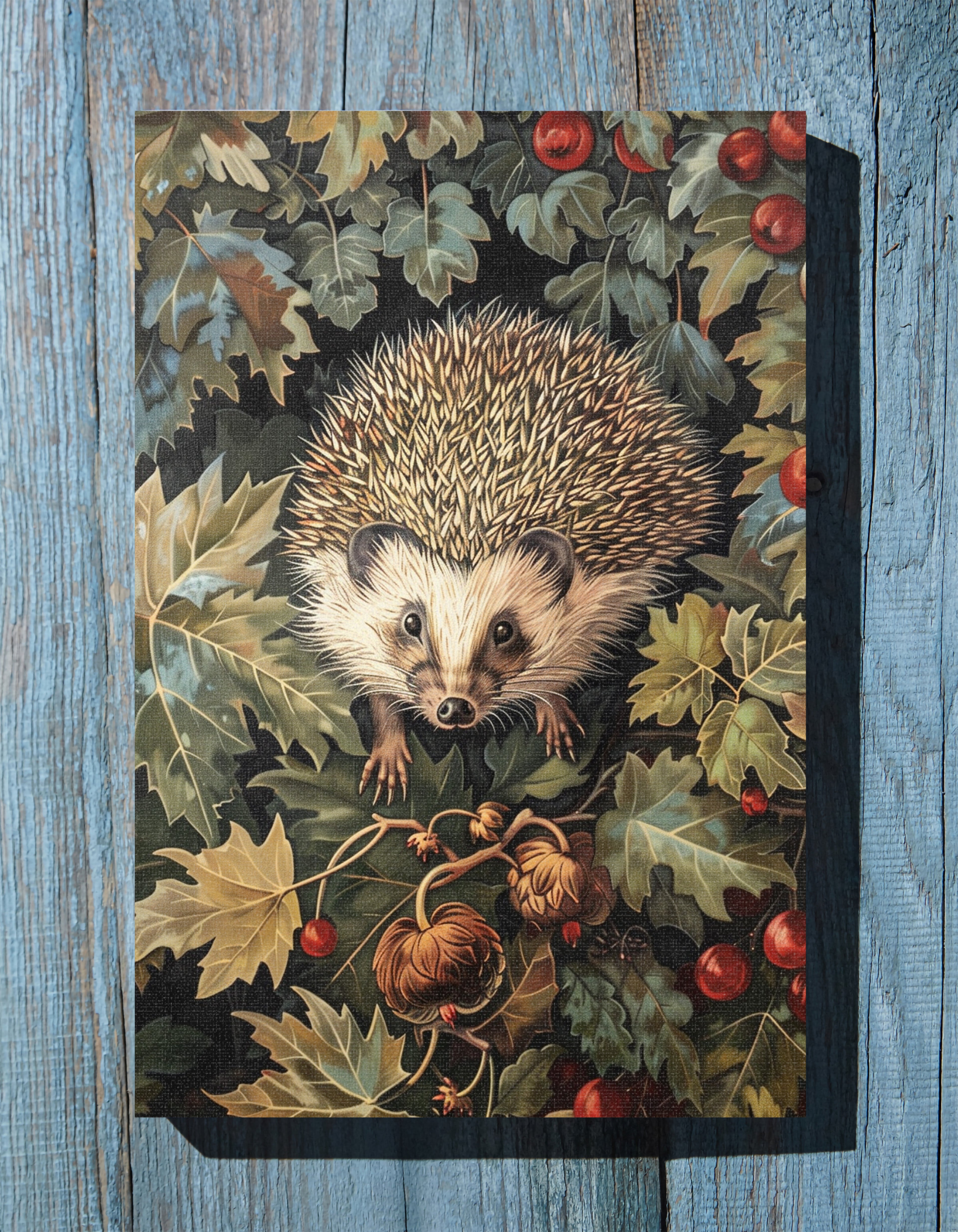 .75" Matte Canvas - Woodland Hedgehog Hideaway