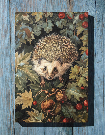 .75" Matte Canvas - Woodland Hedgehog Hideaway