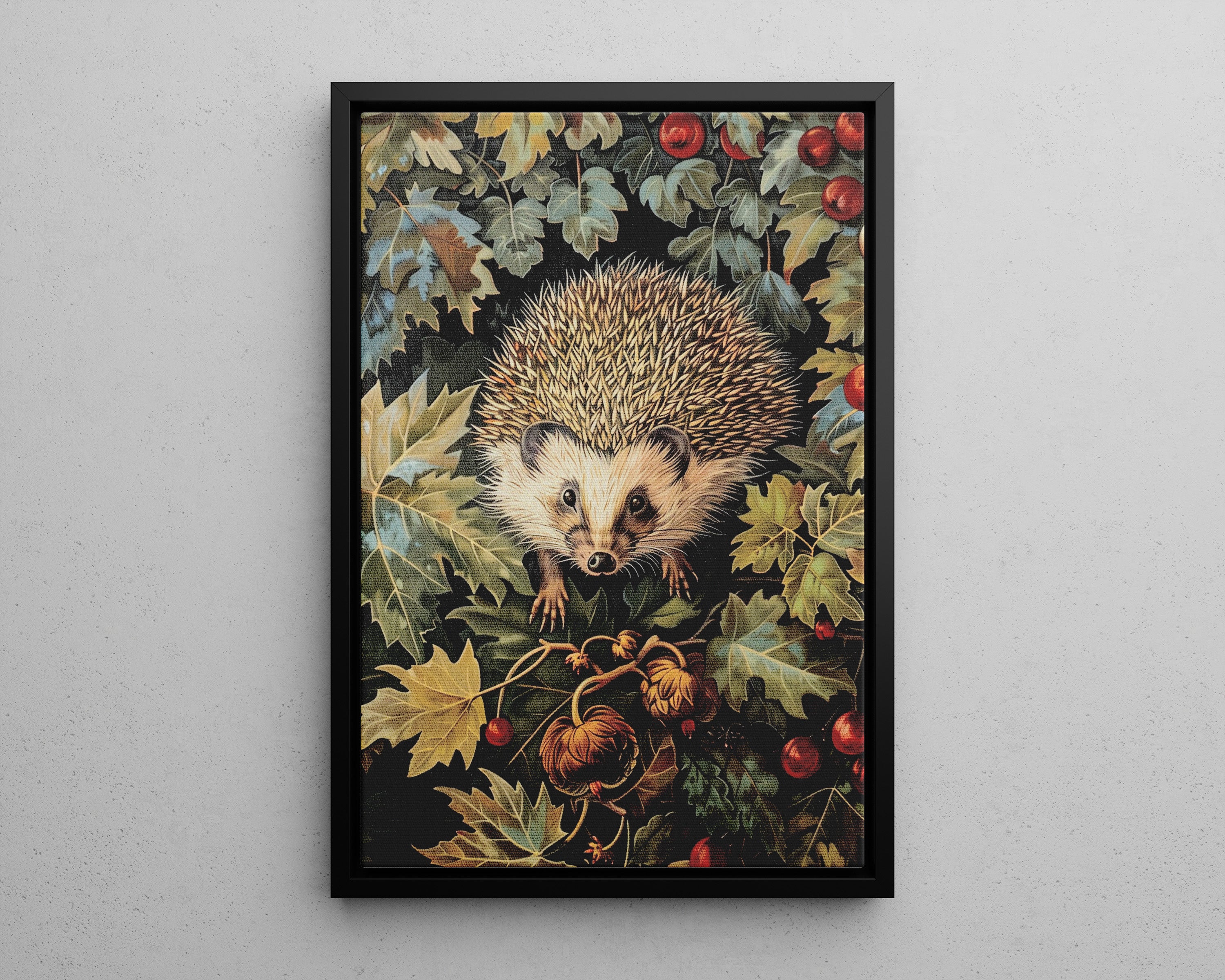 Framed Canvas - Woodland Hedgehog Hideaway