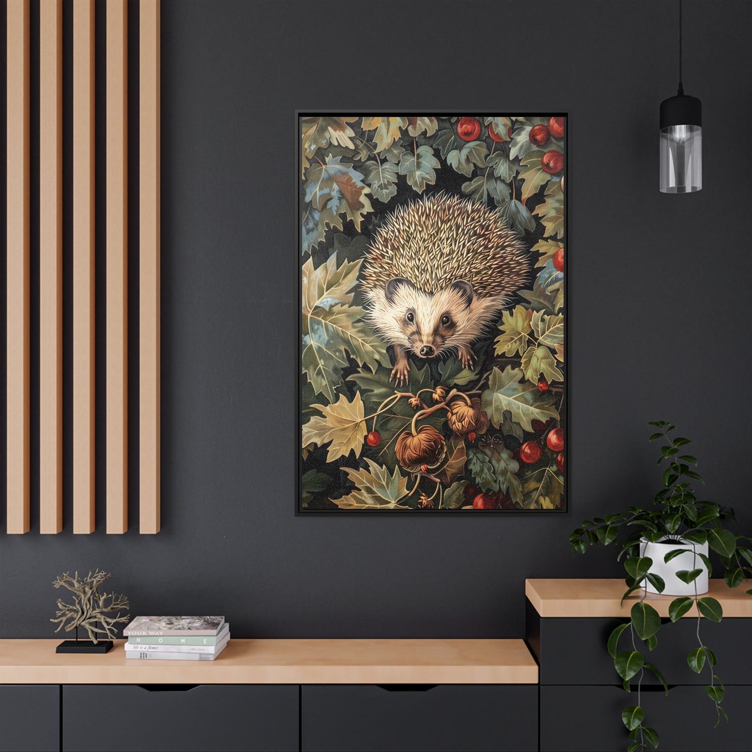 Framed Canvas - Woodland Hedgehog Hideaway