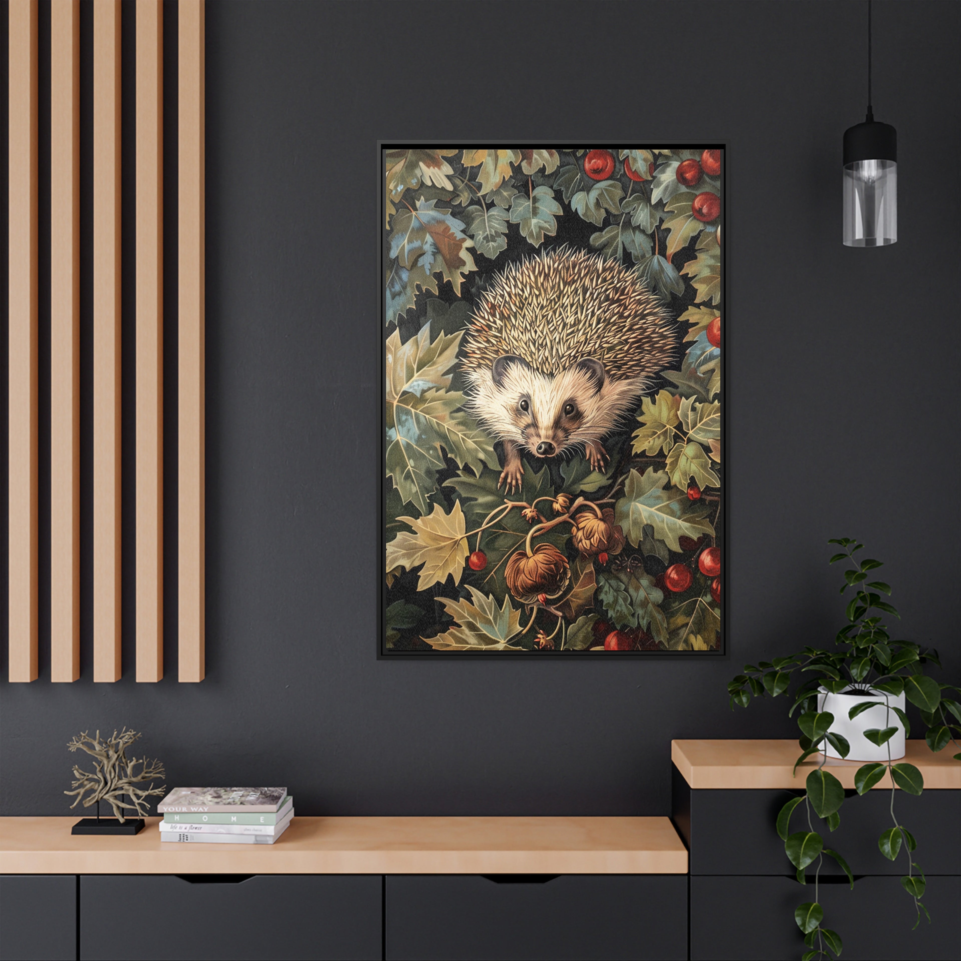 Framed Canvas - Woodland Hedgehog Hideaway