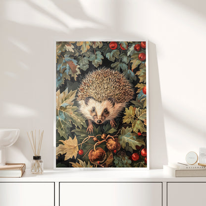 Framed Paper Print - Woodland Hedgehog Hideaway