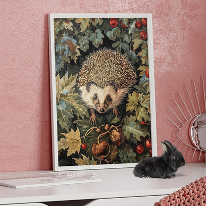 Framed Paper Print - Woodland Hedgehog Hideaway