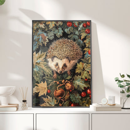 Framed Paper Print - Woodland Hedgehog Hideaway